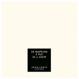 JL cream napkins 33cm 20 pack, UK version