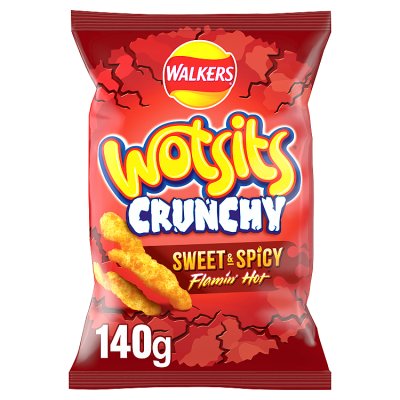 Walkers Wotsits Crunchy sweet and spicy crisps 140g, UK version