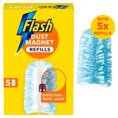 Flash Duster Dust Magnet refills 5-pack, imported from the UK