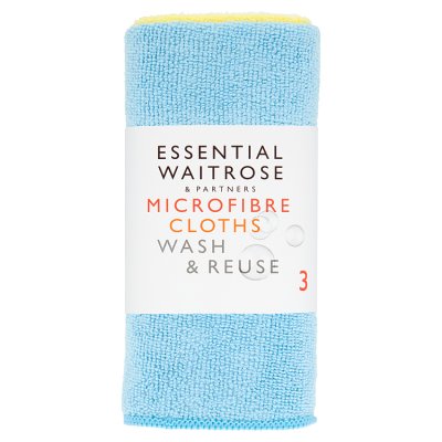 Essential microfibre cloths pack of 3, 35cm (British brand)