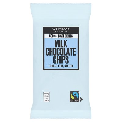 Cooks' Ingredients milk chocolate chips 100g (British brand)