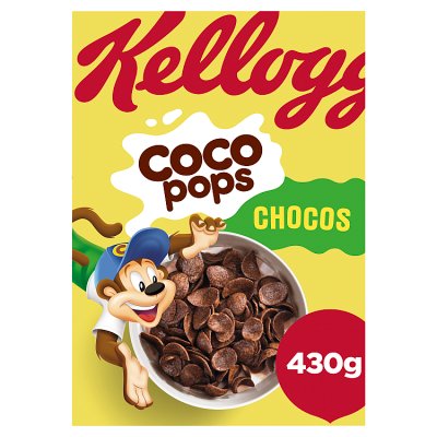 Kellogg's Coco Pops chocolate breakfast cereal 430g, UK version