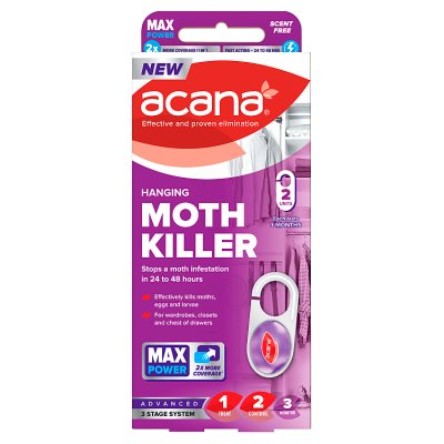 Acana hanging moth killer 2 sachets - British product