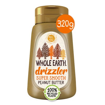 Whole Earth Drizzler smooth peanut butter 320g - British product