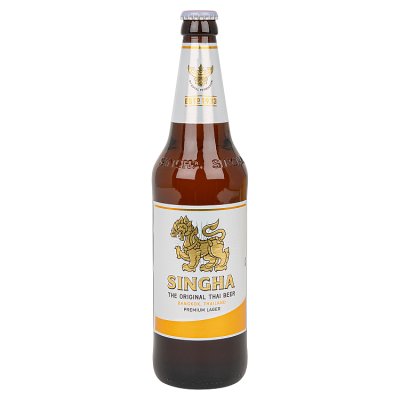 Singha beer 630ml bottle brewed in the UK by Shepherd Neame (British brand)