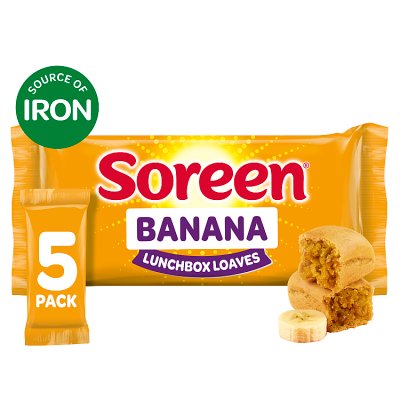 Soreen banana lunchbox loaves pack of five, UK version