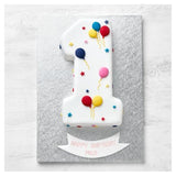 First birthday cake with balloon and stars decoration, UK version