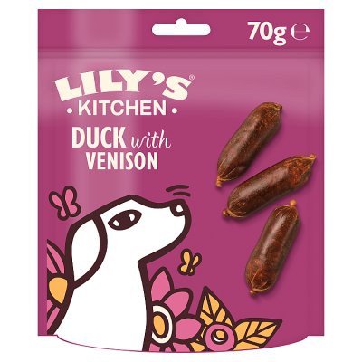 Lily's Kitchen duck and venison dog sausages 70g, UK version