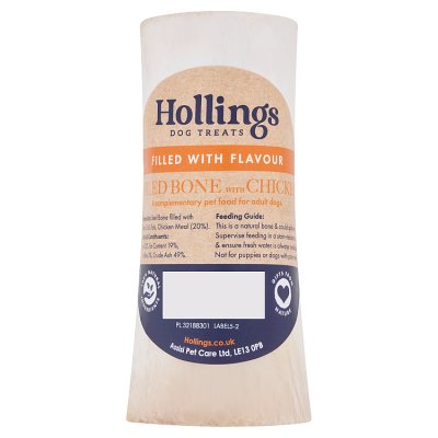 Hollings natural filled bone dog treat with chicken, imported from the UK