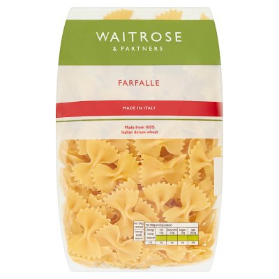 Waitrose farfalle pasta 500g, UK version