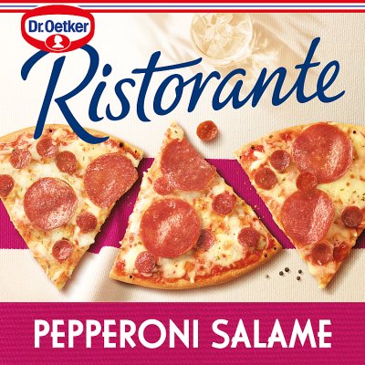 Dr. Oetker frozen pepperoni pizza 320g, imported from the UK