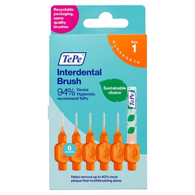 TePe interdental brush Orange Size 1, imported from the UK