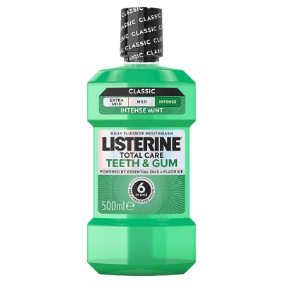 Listerine total care teeth and gum mouthwash 500ml, imported from the UK
