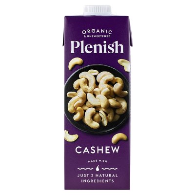 Plenish organic unsweetened cashew drink 1 litre, imported from the UK