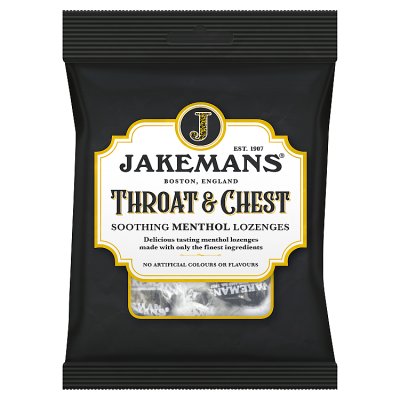 Jakemans Throat & Chest lozenges 160g, imported from the UK