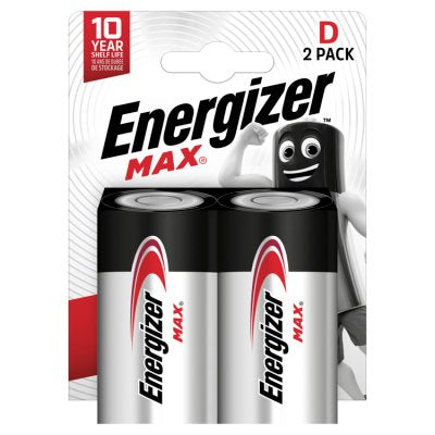 Energizer Max D alkaline batteries 2-pack (British brand)