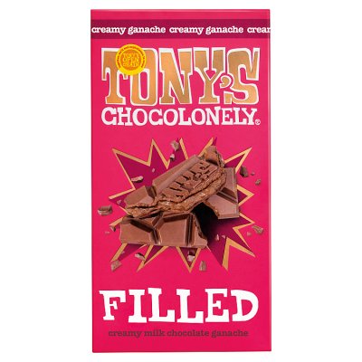 Tony's Chocolonely filled chocolate bar creamy ganache 127g, UK version