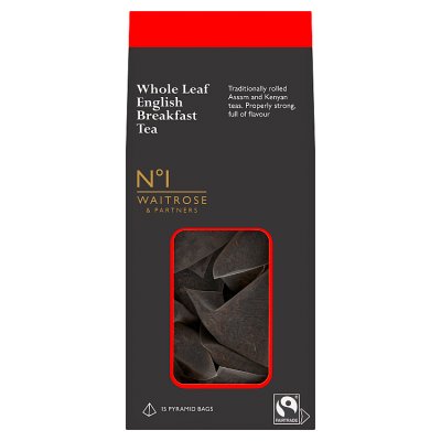 Waitrose No.1 English Breakfast tea 15 tea bags 50g - British product