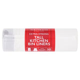 Waitrose extra strong tall bin liners 30 litre pack (British brand)