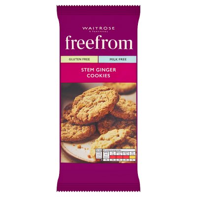 Waitrose free from stem ginger cookies 150g, UK version