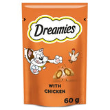 Dreamies cat treats chicken 60g, imported from the UK