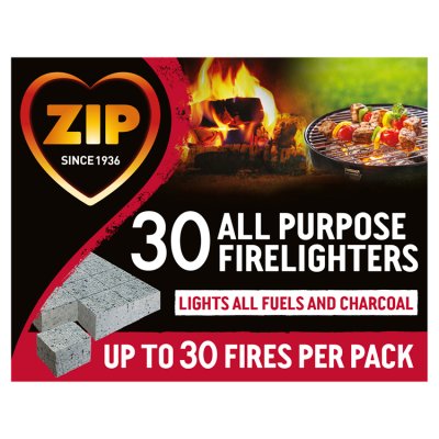 Zip firelighters 30s for indoor and outdoor fires, UK version