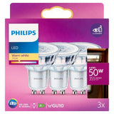 Philips LED multi spot GU10 5W pack of three (British brand)