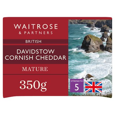Waitrose Davidstow mature cheddar cheese strength 5 350g (British brand)