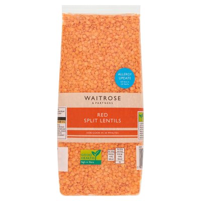 Waitrose red split lentils 500g bag (British brand)