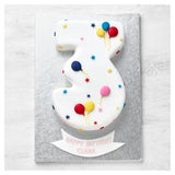 3rd birthday cake with balloon and stars decorations - British product
