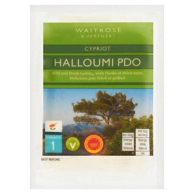 Waitrose halloumi cheese Strength 1 250g, imported from the UK