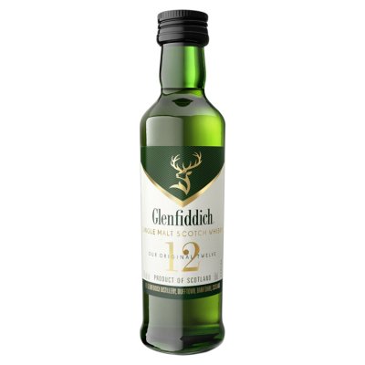 Glenfiddich single malt whisky 12 Year Old 5cl (British brand)