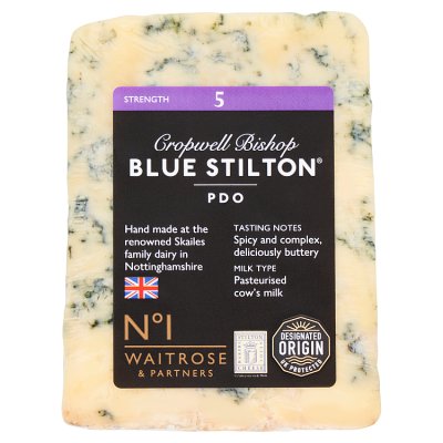 Cropwell Bishop Blue Stilton cheese strength 5 200g, UK version
