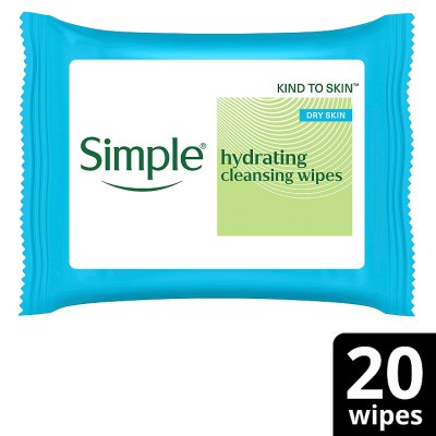 Simple Kind to Skin Cleansing Wipes 20s, imported from the UK