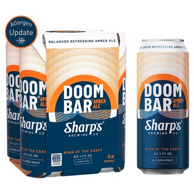 Sharps Doom Bar amber ale 4x500ml cans, UK version