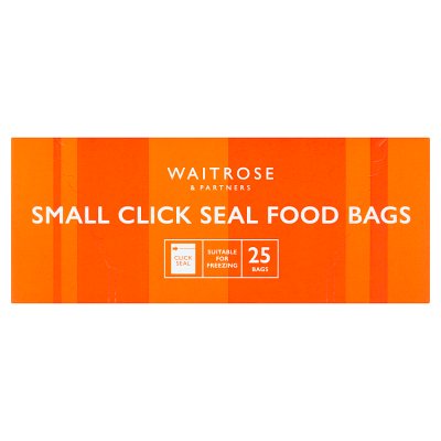 Waitrose small click seal food bags 25s (British brand)