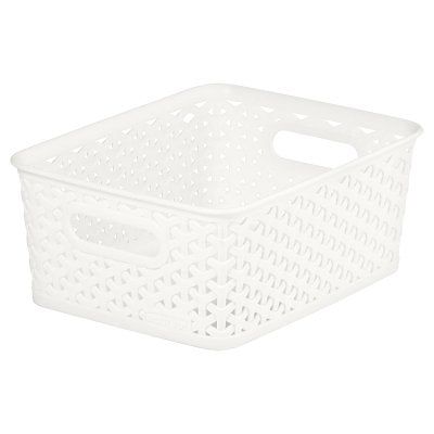 My Style plastic rattan effect basket off white 8L (British brand)
