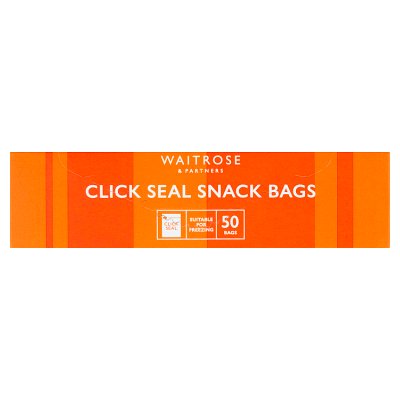 Waitrose click seal snack bags 50 pack, imported from the UK