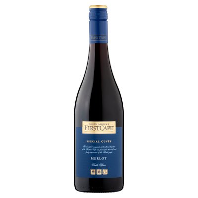 First Cape Merlot red wine 75cl, imported from the UK