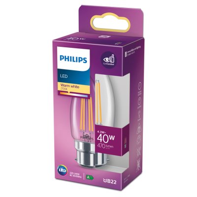 Philips LED candle bulb 4W B22, imported from the UK