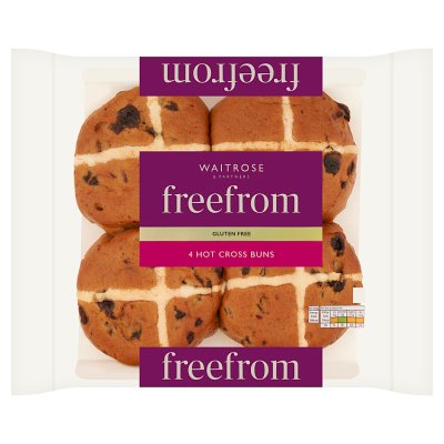 Waitrose Free From hot cross buns 260g, imported from the UK