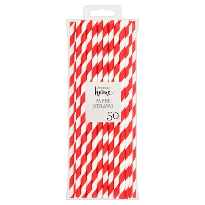 JL red and white party paper straws 50 pack, UK version