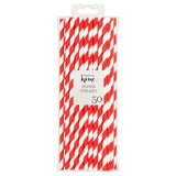 JL red and white party paper straws 50 pack, UK version