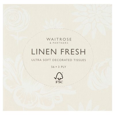 Waitrose Linen Fresh extra soft tissues 56 sheets, UK version