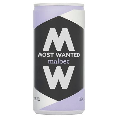 Most Wanted Malbec red wine in a can 18.7cl (British brand)