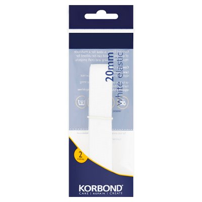 Korbond white elastic 20mm sewing roll (British brand)