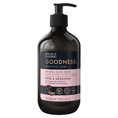 Baylis & Harding Goodness hand wash rose and geranium 500ml, UK version