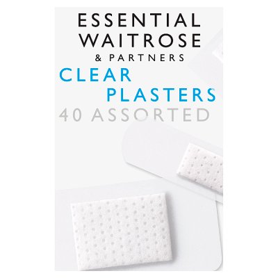 Waitrose Essential clear plasters 40 pack (British brand)