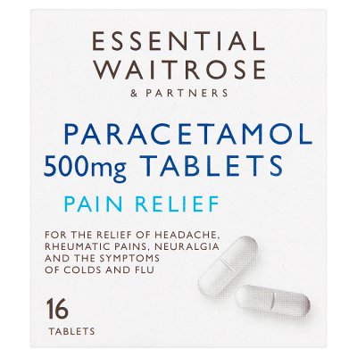Waitrose paracetamol tablets 500mg 16s - British product