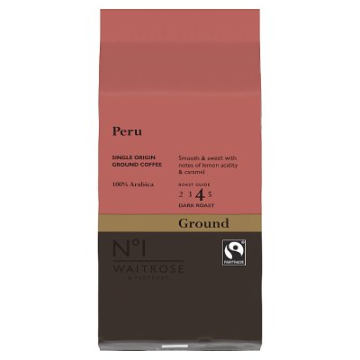 Waitrose No.1 Peru ground coffee 227g, imported from the UK